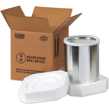 8 <span class='fraction'>1/2</span> x 8 <span class='fraction'>1/2</span> x 9 <span class='fraction'>5/16</span>" 1 - 1 Gallon Foam Haz Mat Shipper Kit