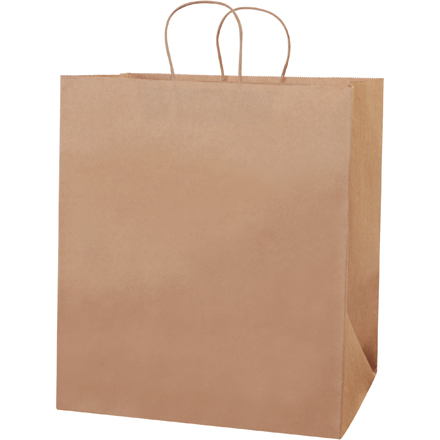 14 <span class='fraction'>1/2</span> x 9 x 16 <span class='fraction'>1/4</span>" Kraft Paper Shopping Bags