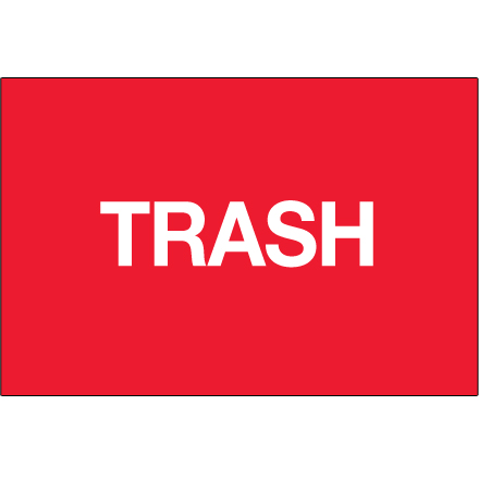 2 x 3" - "Trash" (Fluorescent Red) Labels