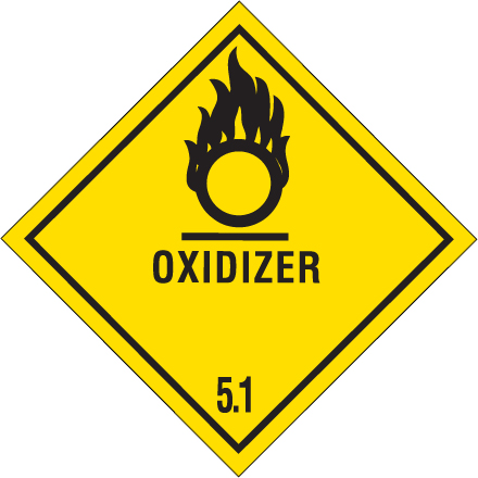 4 x 4" - "Oxidizer - 5.1" Labels