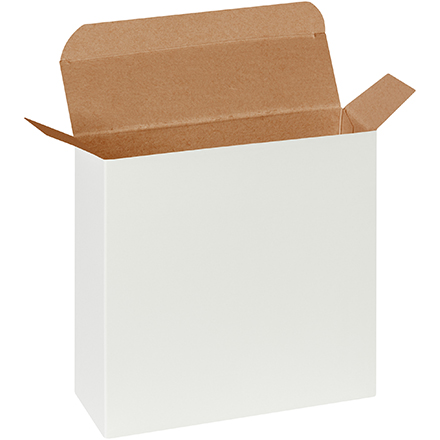 7 <span class='fraction'>1/4</span> x 2 x 7 <span class='fraction'>1/4</span>" White Reverse Tuck Folding Cartons